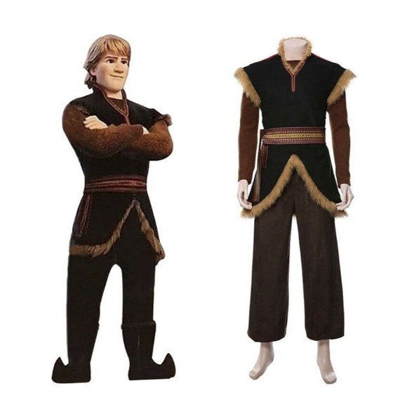 Frozen 2 Cosplay Prince Kristoff Costume Coat Halloween Outfit Full Set Disney - Picture 2 of 16